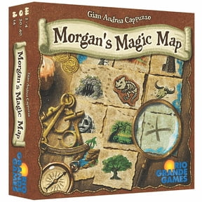 Morgan's Magic Map - Tile Placement Game, Pirate Map Treasure Hunt, Modular Game Board, Rio Grande Games, Ages 10+, 2-4 Players, 30-60 Minute Playing Time