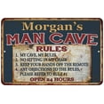 thumbnail image 1 of Morgan's Man Cave Rules Chic Rustic Green Sign Home 16 x 24 Matte Finish Metal 116240049497, 1 of 1