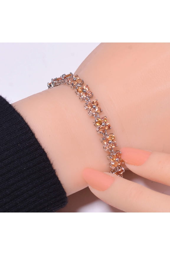 Morganite 925 Sterling Silver Tennis Bracelet 6.99" B_9735_691_55, New Year Sale, Valentin's Day Gift