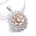 thumbnail image 1 of Morganite, Cubic Zirconia 925 Silver Platinum Plated Flower Pendant 1.00" P79819, Morganite Pendant, Gift For Her, Pear Pendant, Peach Pendant, 1 of 2