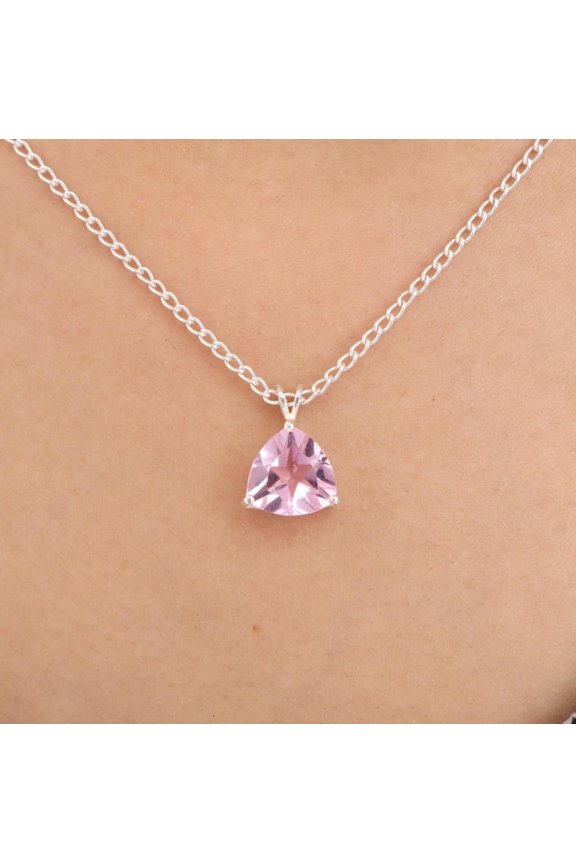 Morganite Pendant, Created Morganite, Vintage Pendant, Pink Oval Pendant, Pink Diamond Pendant, Dainty Pendant, Pink Pendant, 925 Silver