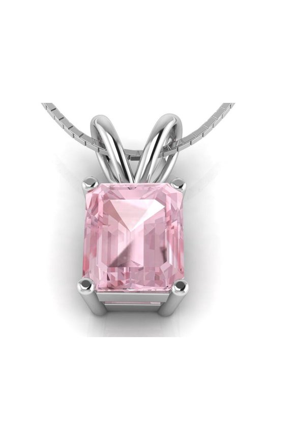 Morganite Pendant, Created Morganite, Vintage Pendant, Pink Oval Pendant, Pink Diamond Pendant, Dainty Pendant, Pink Pendant, 925 Silver