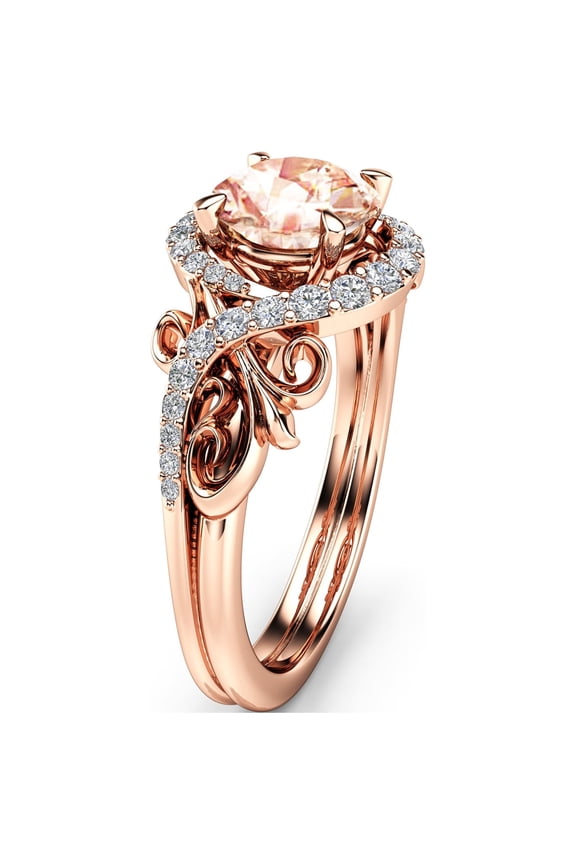 Morganite Unique Gemstone Engagement Ring