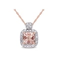 thumbnail image 1 of Morganite and Diamond Pendant Necklace 7/10 Carat (Ctw) in 10K Rose Gold with chain for Women, 1 of 4