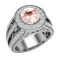 thumbnail image 1 of Morganite engagement Rings Fashion Rings Cocktail 7.30 mm 2.80 CT TW 18K White Gold (G,VS1), 1 of 5