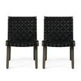 thumbnail image 1 of Morganton Rope Weave Outdoor Lounge Chair, Set of 2, Black and Teak, 1 of 7