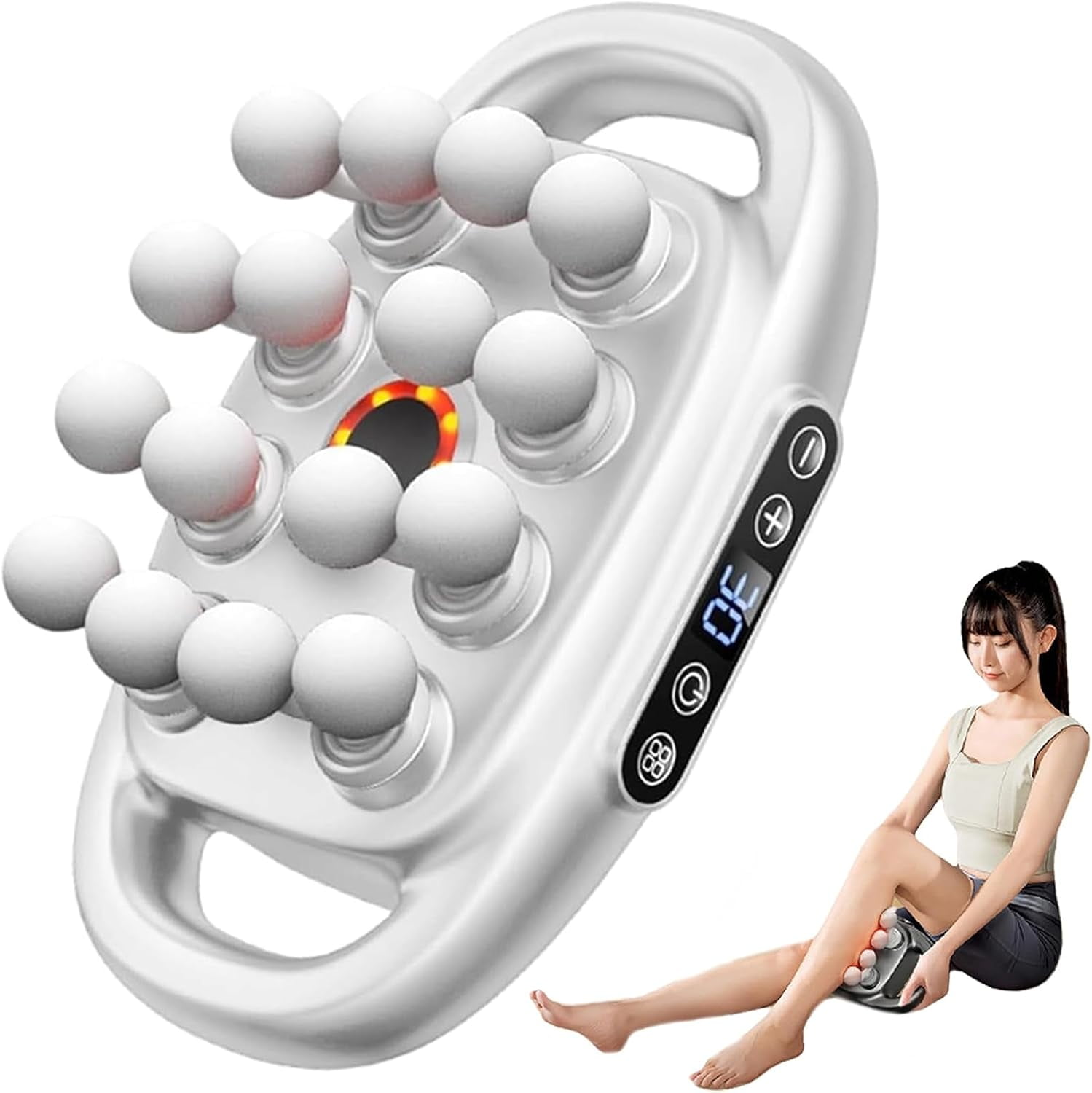 Morgela Deep Tissue Massager, 16-Drive 8-Head Massage Gun Set, Deep Tissue Massage Gun with 9 Levels & 9 Modes, Portable Full Body Electric Muscle Massager for Legs, Back, Arms, Waist