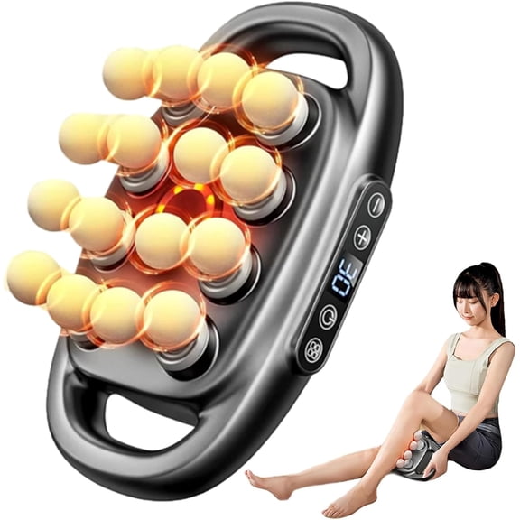 Morgela Deep Tissue Massager, 16-Drive 8-Head Massage Gun Set, Deep Tissue Massage Gun with 9 Levels & 9 Modes, Portable Full Body Electric Muscle Massager for Legs, Back, Arms, Waist