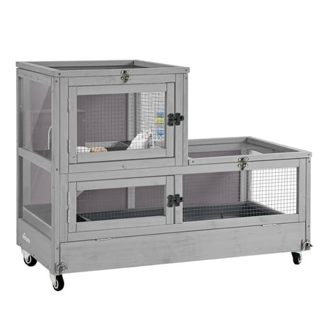 Aivituvin 2 Levels Hamster Cage Anti-chewing for Guinea Pig Rat Small Animal Cage Portable