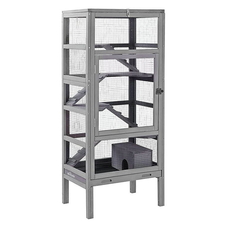 Morgete 5 Tier Small Animal Cage for Rat, Hamster, Ferret, Chinchilla,  Gerbil, Featuring Wooden House and Bottom Tray