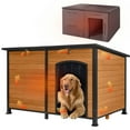 Aivituvin 59.1" Large Insulated Dog House with Insulated Liner for
