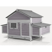 Aivituvin Large Chicken Coop Expandable Chicken House for Outdoor with Two Nesting Box, Leakproof Pull-on Tray and UV-Resistant Roof Panel