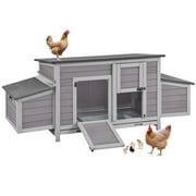 Morgete Wooden Chicken Coop Large Chicken House Outdoor for Duck Quail Hen Cage with Run 2 Nesting Boxes