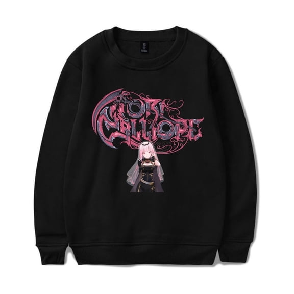 Mori Calliope Merch Long-sleeved Cute Trendy Round Neck Pullover Men And Women Harajuku Tops