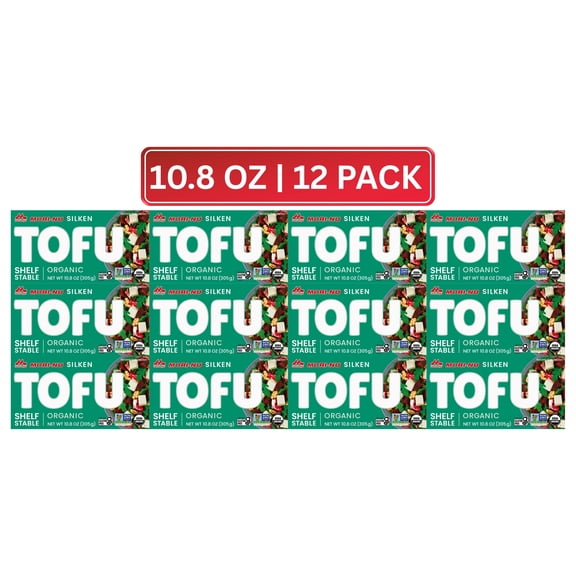 Mori-Nu Organic Silken Tofu, Shelf-Stable, Non-GMO Soybeans, Vegan, Gluten-Free, Dairy-Free, Kosher, Low-Fat Plant Protein, Velvety Smooth Texture, 10.8 oz (Pack of 12)