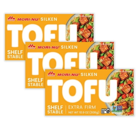 Mori-Nu Silken Extra-Firm Tofu, Non GMO, Gluten Free Shelf Stable Tofu, 10.9 oz, Pack of 3