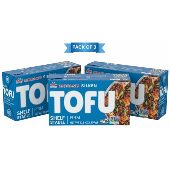 Mori-Nu Silken Firm Tofu, Shelf Stable Plant Protein, 10.8 oz (Pack of 3)