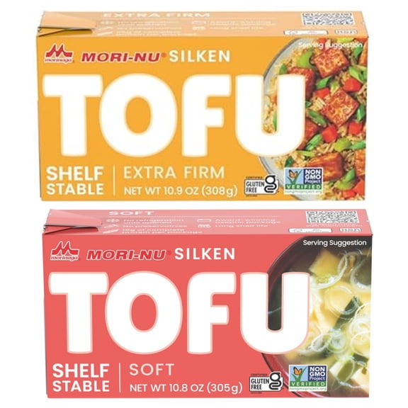 Mori-Nu Silken Tofu Variety Pack, Extra Firm & Soft, Shelf-Stable Plant Protein, Non-GMO, Vegan & Gluten-Free, 10.9 oz & 10.8 oz (2-Pack)