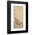 thumbnail image 1 of Mori Sosen 8x14 Black Modern Framed Museum Art Print Titled - Monkey Hanging on to a Branch (1780), 1 of 5