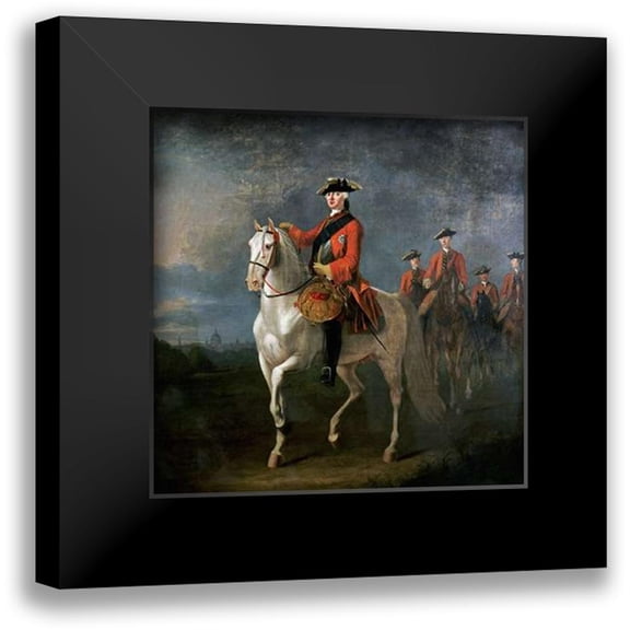Morier, David 12x12 Black Modern Framed Museum Art Print Titled - An Equestrian Portrait of King George III