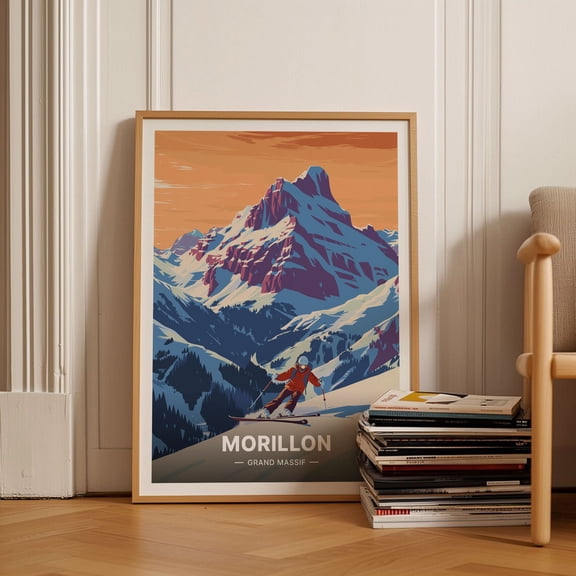 Morillon Grand Massif Ski Resort Art Print French Alps Travel Poster C201719