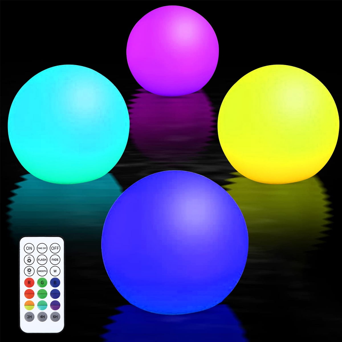 Morima 4pcs Floating Pool Lights with 16 Colors and 4 Modes Pool Lights
