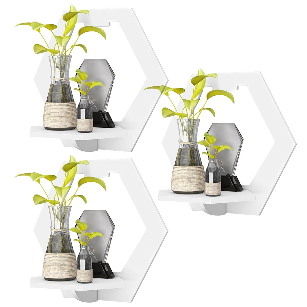 Morima Corner Floating Shelves Wall Mounted,3PCS Modern Wall Storage