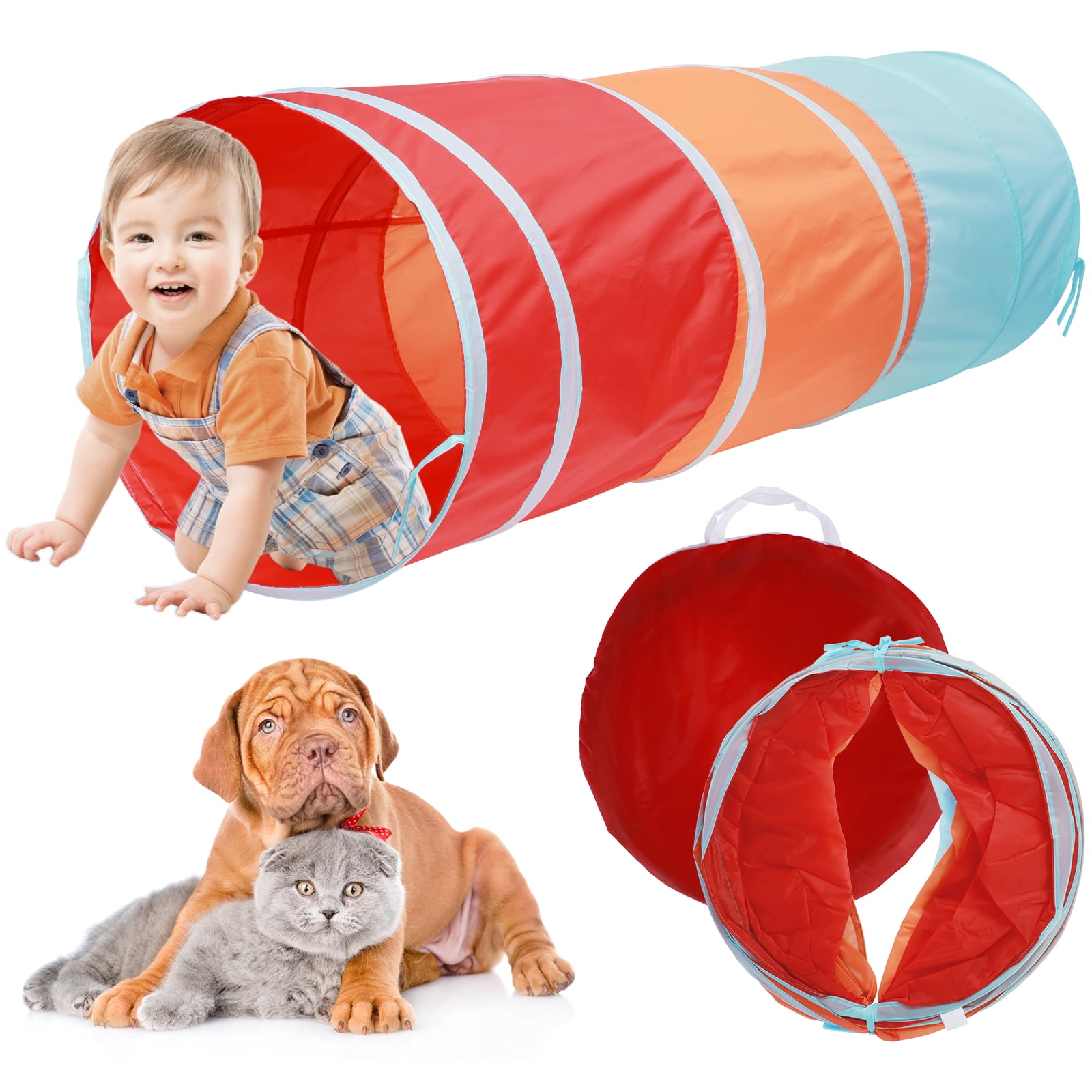 Morima Kids Play Tunnel 5FT Pop Up Kids Crawl Tunnel Colorful Soft