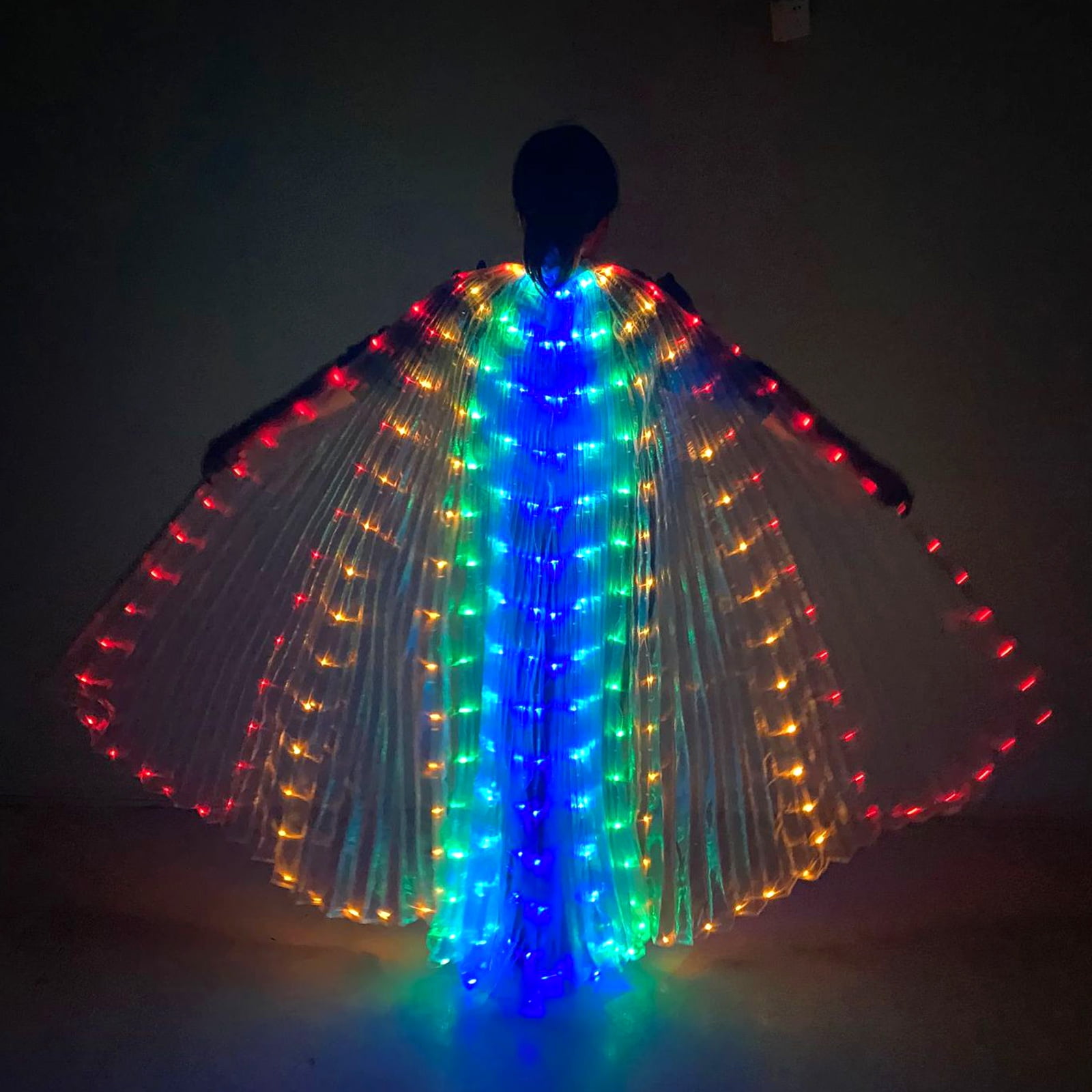Morima LED Belly Dance Wings Girls Colorful Butterfly Wings with 2