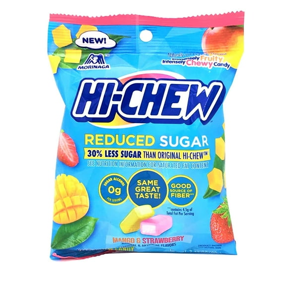 Morinaga Hi Chew Reduced Sugar 30% Less Sugar Mango & Strawberry Flavors 60g