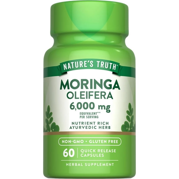 Moringa Capsules 6000mg | 60 Count | For Men and Women | by Nature's Truth