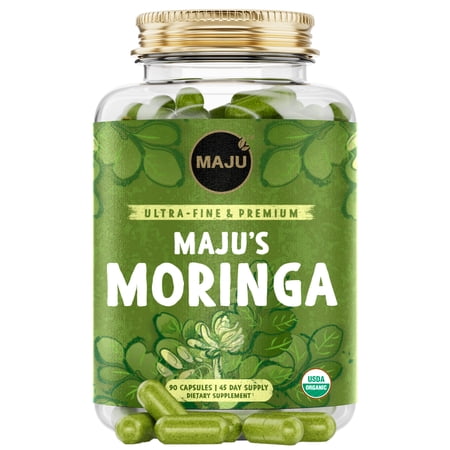 Maju Superfoods Moringa Oleifera Capsules, Organic, 90 Count