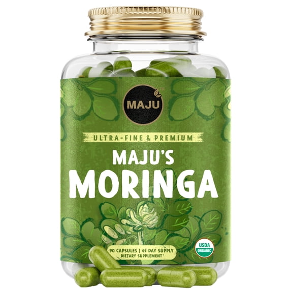 Maju Superfoods Moringa Oleifera Capsules, Organic, 90 Count