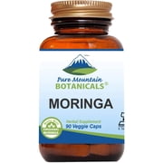 Pure Mountain Botanicals Moringa Capsules Kosher Vegan Natural Herbal Supplements 1000 mg Brown Glass Bottle 90 Caps