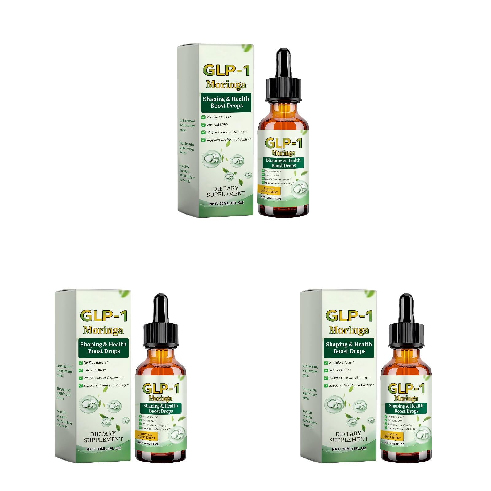 glp 1 weight loss drops Moringa GLP-1 Drops Organic Advanced Formula for Gut Support & Energy Boost  30ml 1 Fl Oz 3 PCS