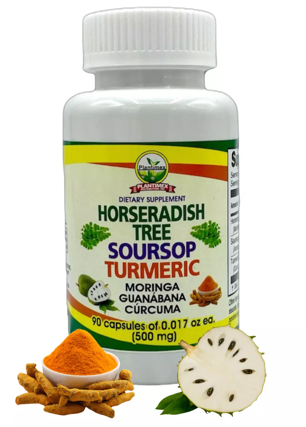 VidaHERBAL Moringa Guanabana Soursop Turmeric 90 Capsules (500 mg
