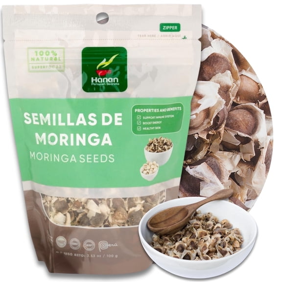 Moringa Seeds 3.5 oz  Raw Semilla de Moringa Oleifera Drumstick Tree Seeds 100g - Non-GMO, 100% Natural from Peru