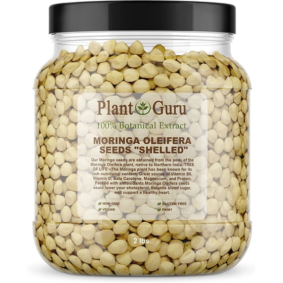 Moringa Oleifera PKM1 Seeds Kernel, 2 lbs Jar - Edible, Non-GMO, 4000 ...