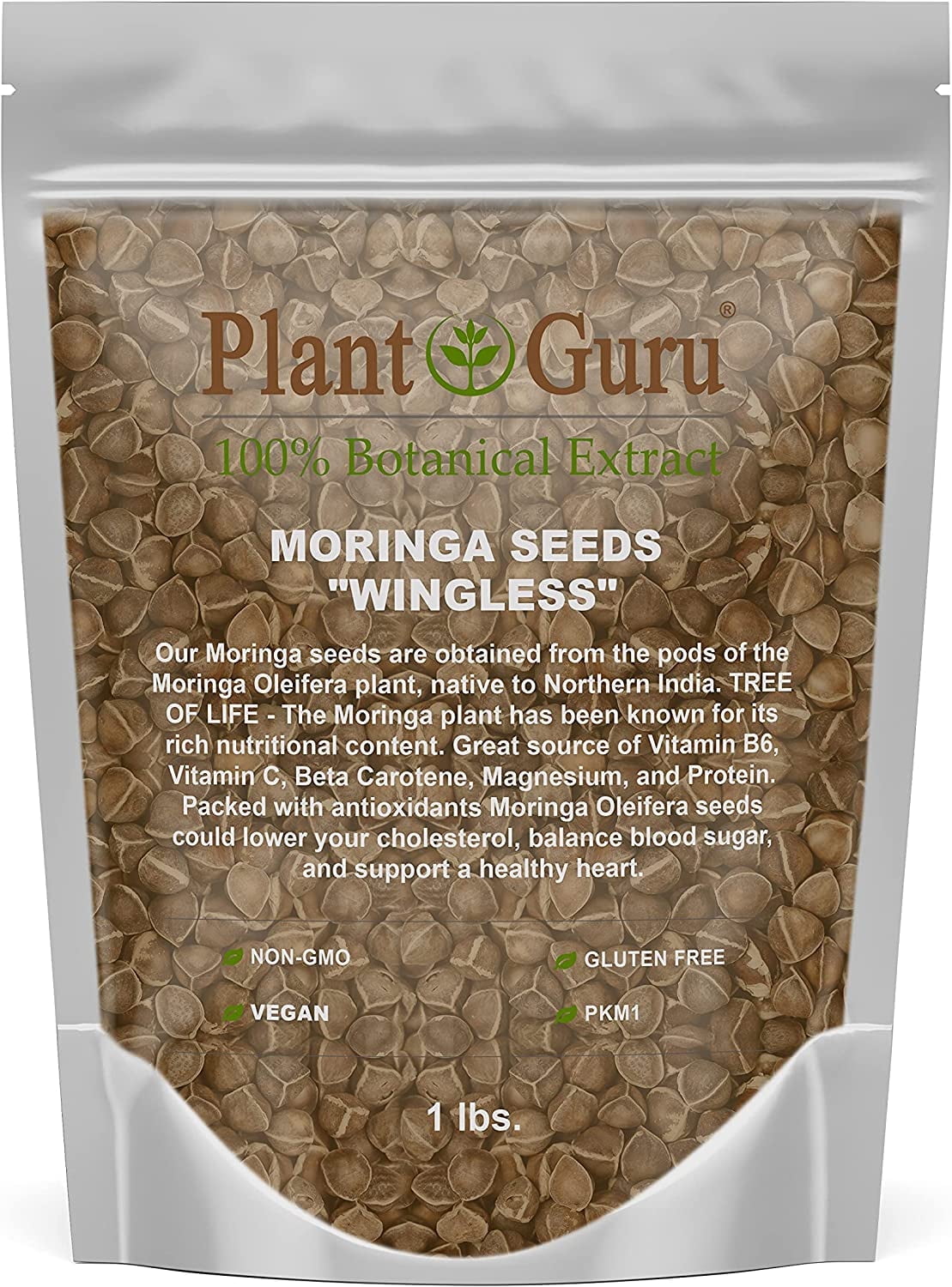Moringa Seeds Wingless 16 oz. / 1 lb. - PKM1 Variety - Edible Snacking - Planting - Moringa Oleifera - Malunggay - Semillas De Moringa - Drumstick Tree - Non-GMO - 1600 to 2000 Seeds