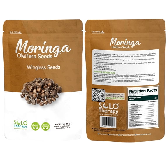 Moringa Seeds Wingless PKM1, Edible, Malunggay, Drumstick Tree Herbal Tea - Resealable Bag - 56 Grams