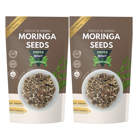 Moringa Semilla 2 Pack 4oz (114g) Raw, Whole Moringa Oleifera Semilla |350+ Seeds per Pouch Approx. | Non-GMO, Natural | Product of Mexico