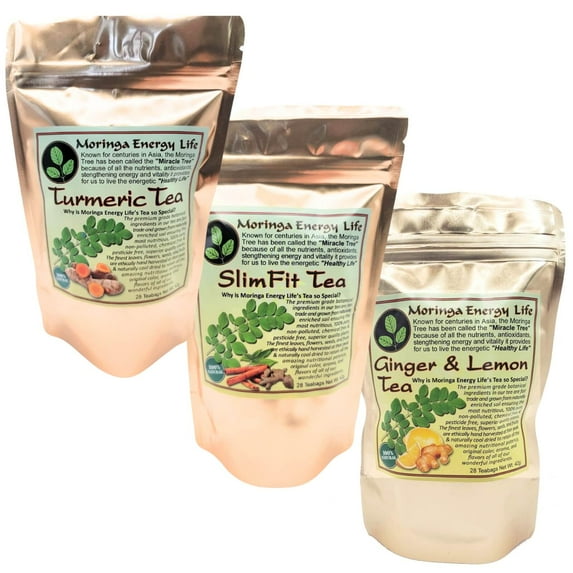 Moringa Tea Bags Pack by Moringa Energy Life, 3 Flavors, 84 Teas