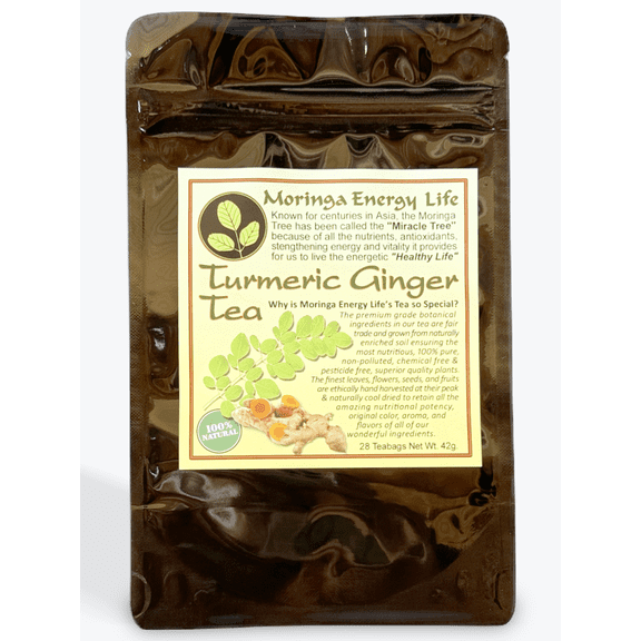 Moringa Turmeric Ginger Tea Bags by Moringa Energy Life, 28 teas