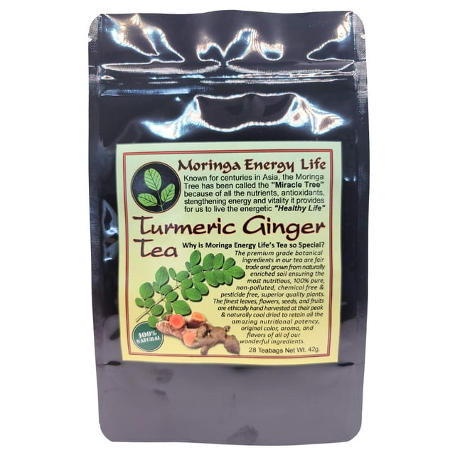 Moringa Turmeric Ginger Tea Bags by Moringa Energy Life, 28 teas
