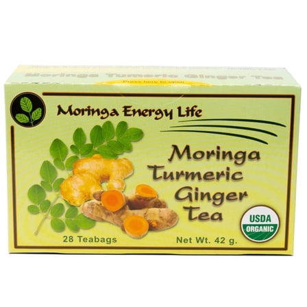Moringa Turmeric Ginger Tea Bags by Moringa Energy Life, 28 teas