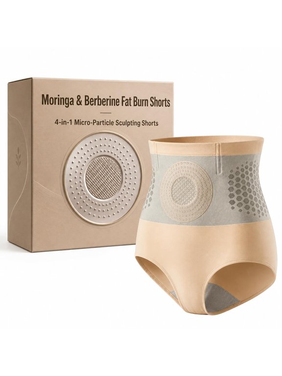 Moringa and Berberine Fat Burn Shorts,Moringa & Berberine 4-in-1 Micro-Particle Sculpting & Fat-Burn Shorts