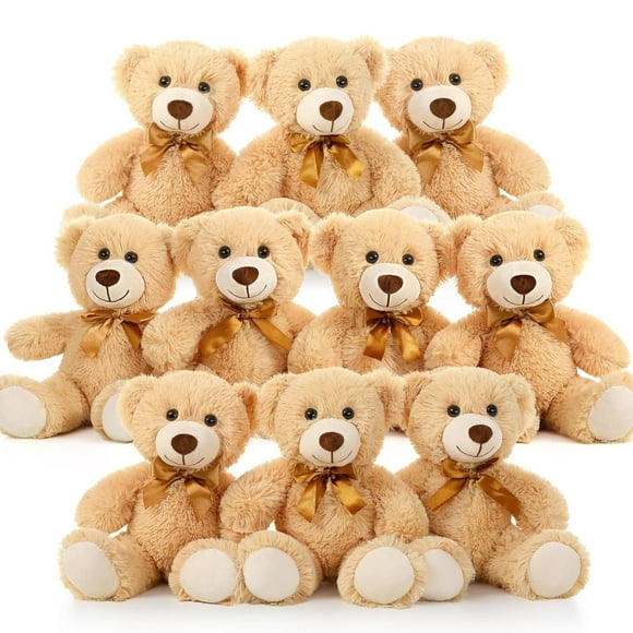 MorisMos 10 Packs Teddy Bear Baby Shower Bulk Teddy Bear Stuffed Animals