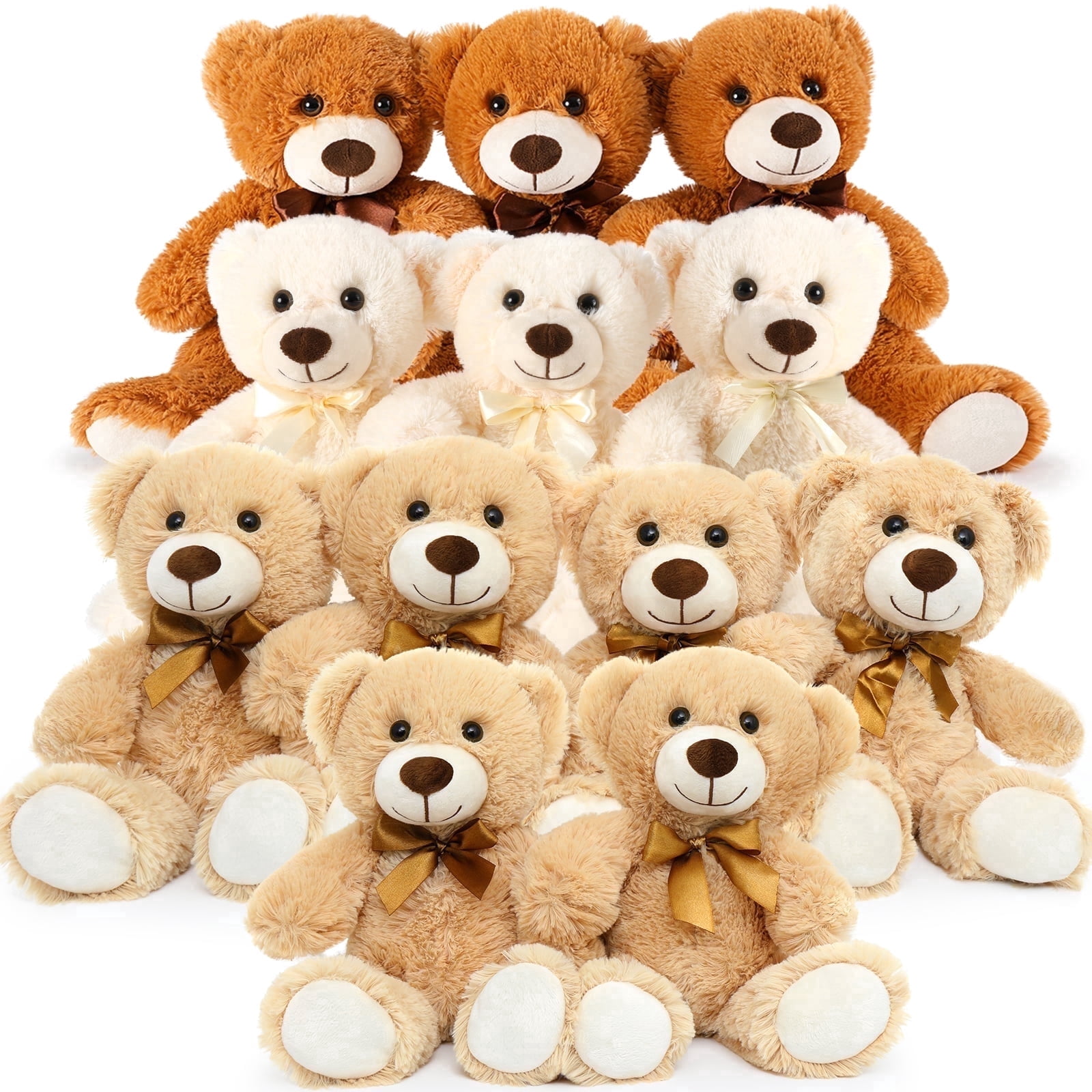 MorisMos 12 Packs Teddy Bear Baby Shower Bulk Teddy Bear Stuffed Animals