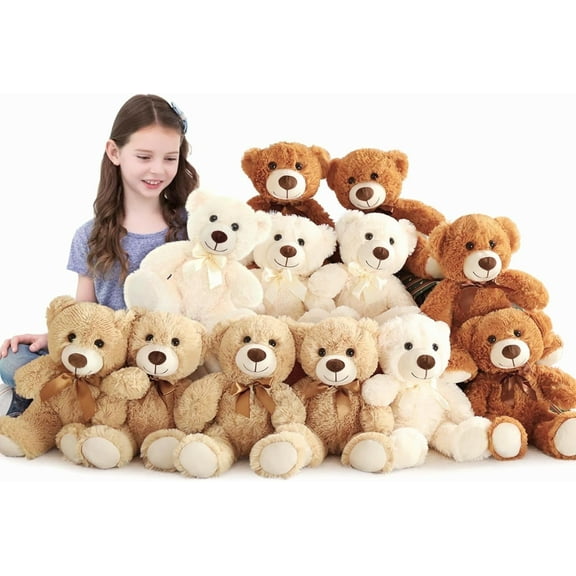 MorisMos 12 Packs Teddy Bears 14'' Bulk Stuffed Animals Plush Bear