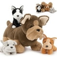 thumbnail image 1 of MorisMos 18" Bulldog Stuffed Animal Mommy Dog with 3 Baby Plush Toys, 1 of 7